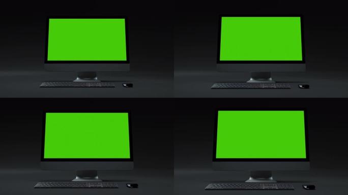 清晰的绿屏计算机，用于演示业务博客或游戏应用程序。带有色度键的运动监视器，用于广告模拟或新闻网站。电