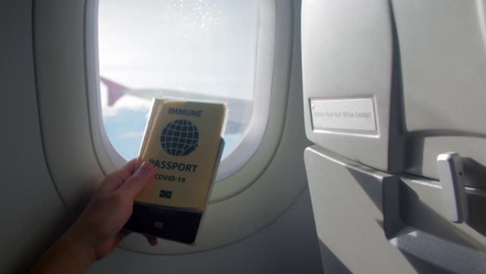 旅行疫苗护照证明旅行疫苗护照证明飞机窗外