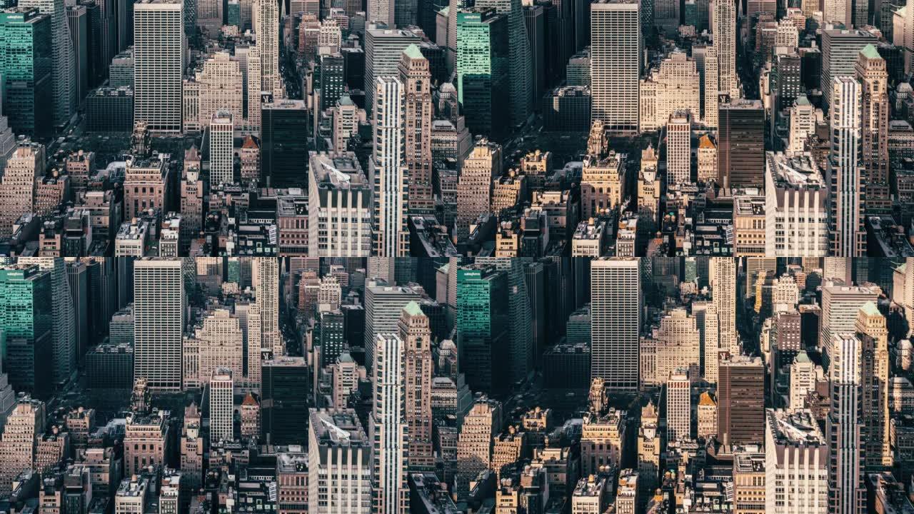 曼哈顿建筑的T/L鸟瞰图
