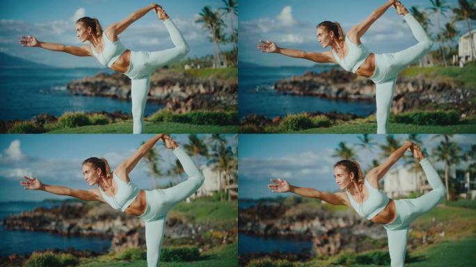 练习瑜伽的女人瑜伽锻炼休闲娱乐