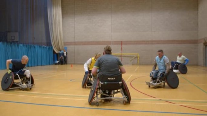 正面交锋残疾人运动视频素材