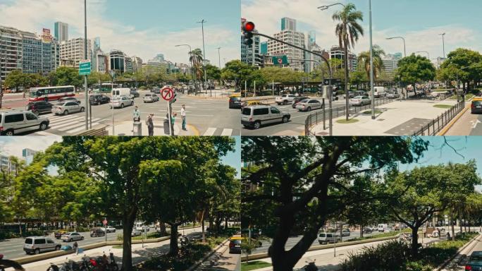 慢动作视频在阿根廷布宜诺斯艾利斯德胡里奥大道9号行驶