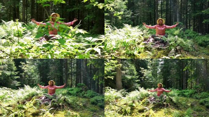 绿色森林自然中女性休闲追求的健康生活方式