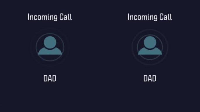 爸爸的电话，屏幕和数字通信联系人图标，5g网络和移动连接。智能手机语音通话背景、技术设计和通话用户系