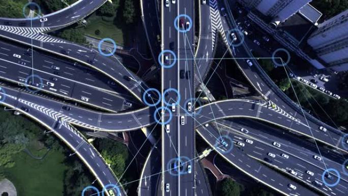 未来智能交通科技城市跟踪线条智能化