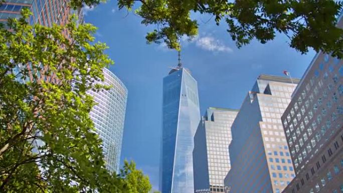 创意纽约。金融区。树。自然