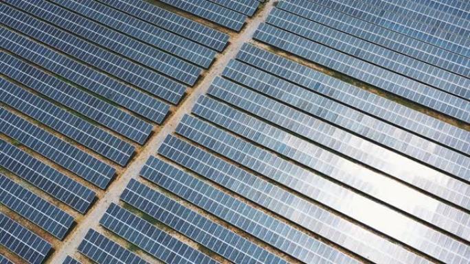 沙漠地区的太阳能清洁能源光伏板