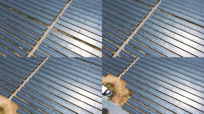 沙漠地区的太阳能清洁能源光伏板