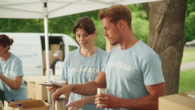 Happy Group of Volunteers Helping in a Local Commu