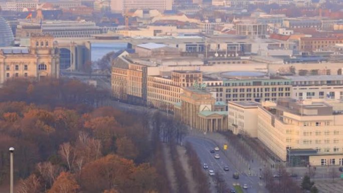 柏林勃兰登堡门旅游目的地的延时视图特写