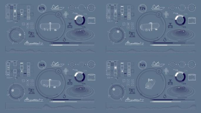 阿尔法频道石油储存和运输信息图表的动画。