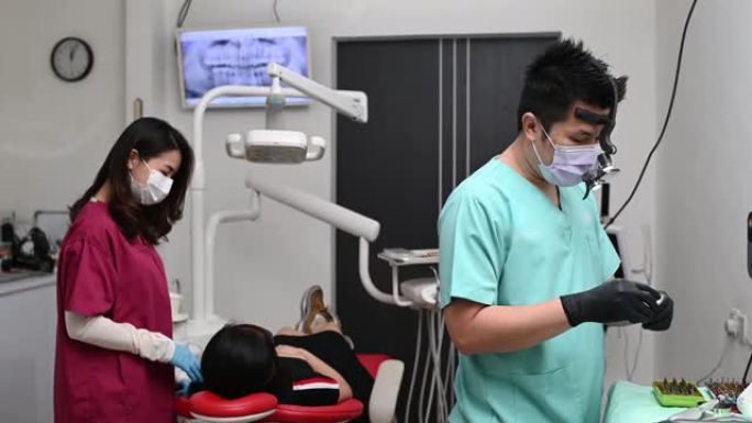 亚洲中国牙医准备牙科修复工具植入物