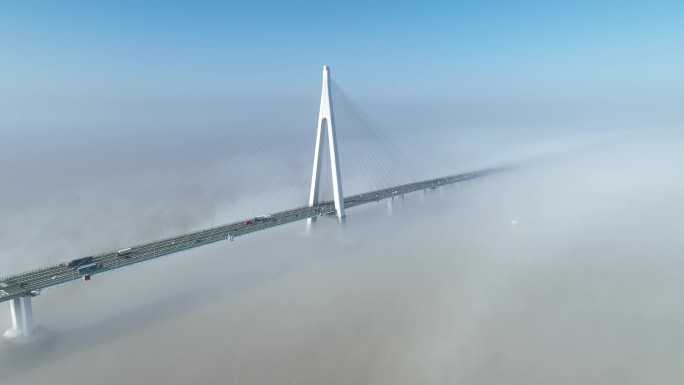 航拍杭州湾跨海大桥 海天一洲