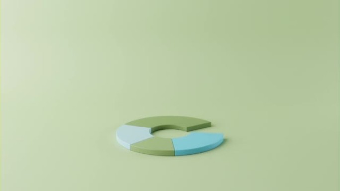 绿色和蓝色的动画甜甜圈图表