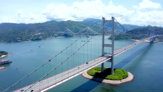 香港青马桥的无人机照片