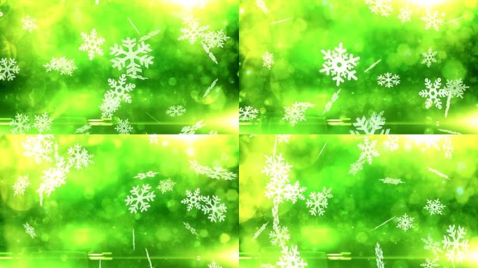 雪晶落下 (绿色)-循环