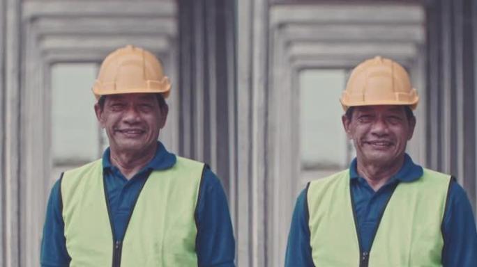 快乐建筑承包商外国人笑脸笑容建筑工人
