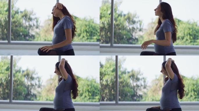 孕妇在家练习瑜伽孕妇在家练习瑜伽运动