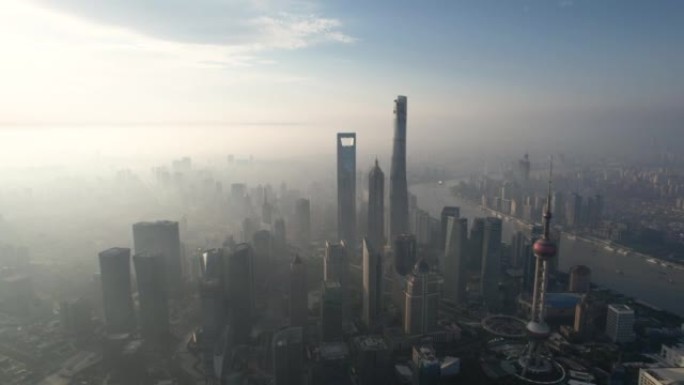 上海天际线鸟瞰图地标高楼大厦