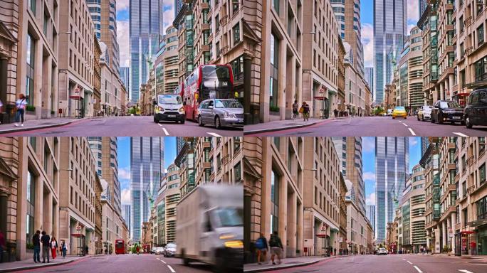 伦敦金融区。未来主义的现代观点。空路。