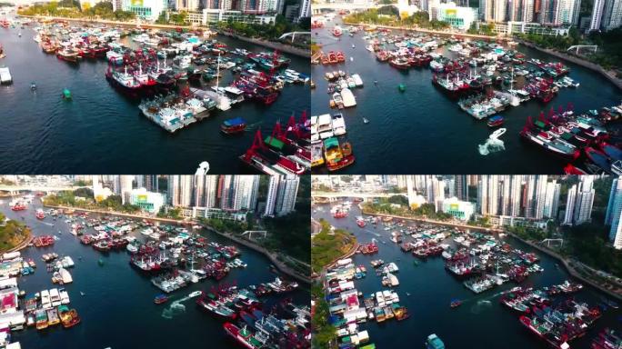 香港香港仔香港仔湾无人机景观