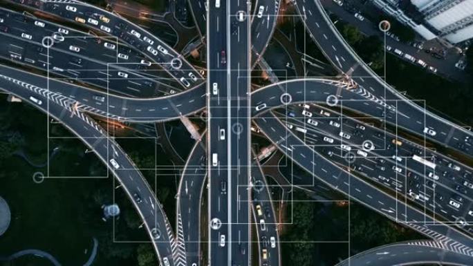 未来智能交通俯视车流
