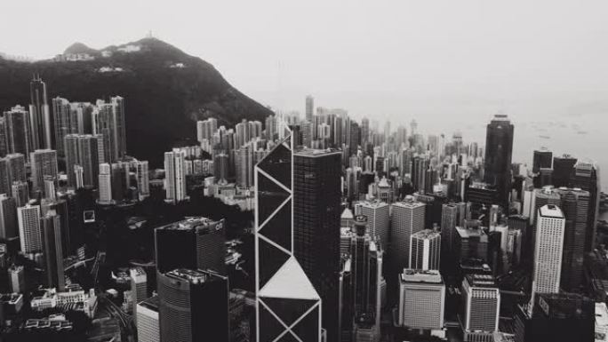B&W，香港城市景观