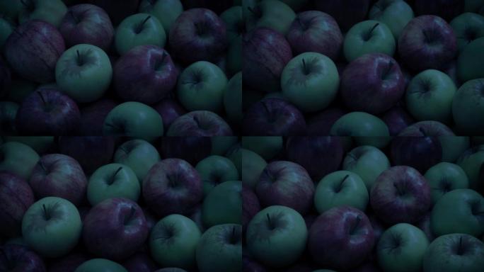黑暗中超市的苹果蔬果运输保鲜有机食品