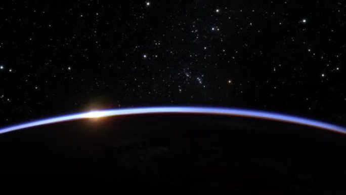 来自太空边缘的美丽日出。NASA提供的这段视频的元素。
