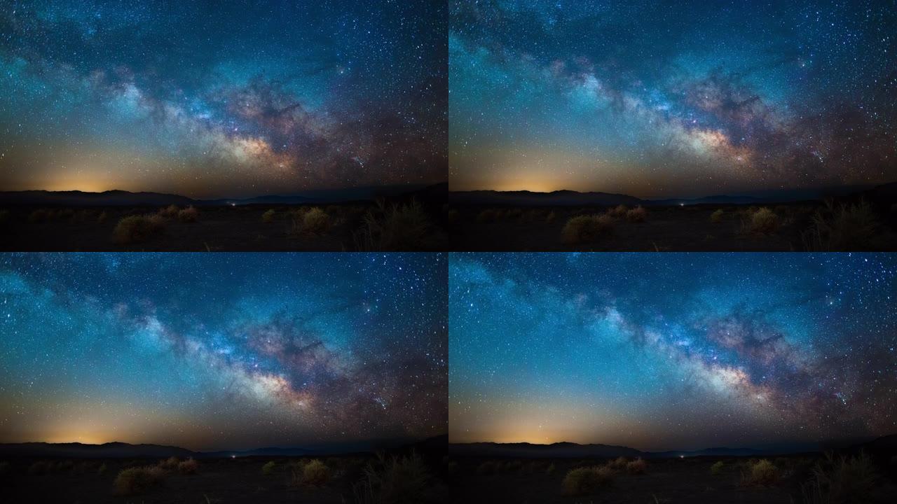 死亡谷沙漠上空的银河