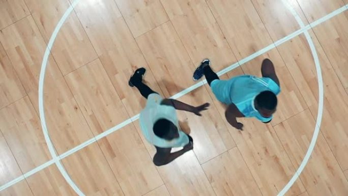 非洲篮球运动员在健身房训练的慢动作