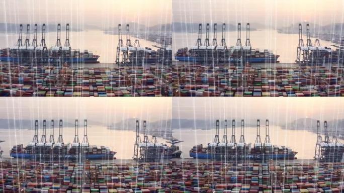 智能端口海港航运贸易跨境交易船只货轮