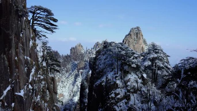 中国黄山冬季景观旅游度假游玩景区