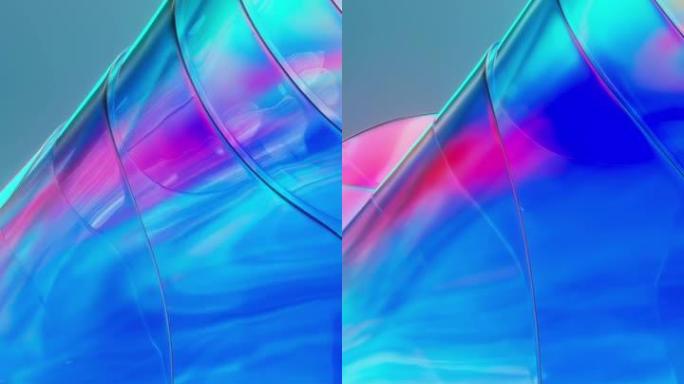 多色背景，不同颜色的玻璃花形状，为艺术空间的明亮创意设计