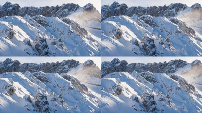 白雪皑皑的山脉景观