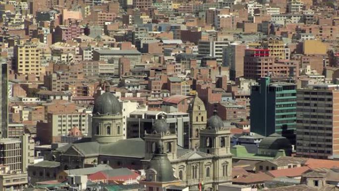 和平圣母大教堂，也叫拉巴斯大教堂，玻利维亚拉巴斯的建筑。放大。4k分辨率。