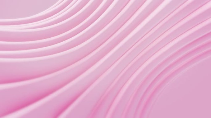 美丽干净柔和的背景动画。粉色抽象简单可循环3D圆圈运动图形设计。
