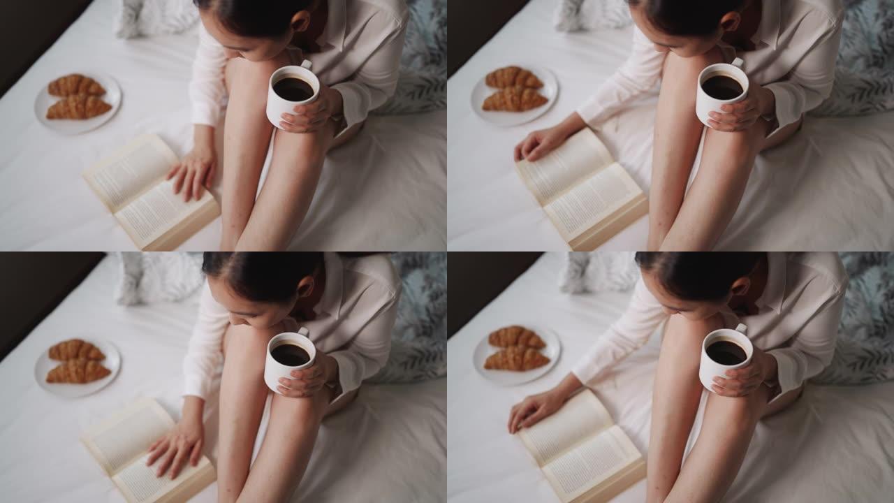 女人在床上看书女人在床上看书读书