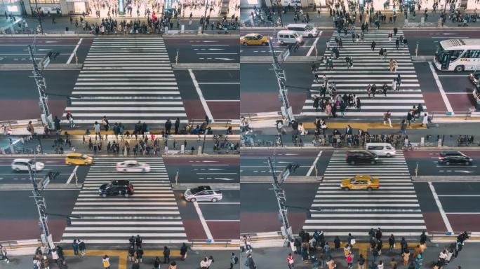 新宿过街人群的时间流逝