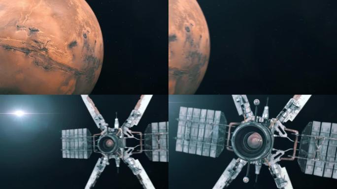 在揭示轨道上的卫星之前，从轨道上看到的火星