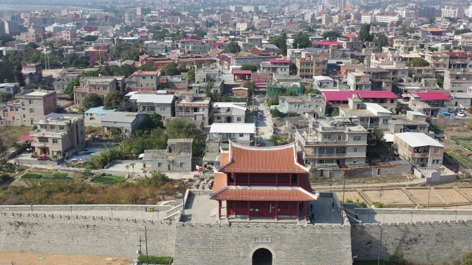 泉州石狮永宁古卫城楼航拍风光
