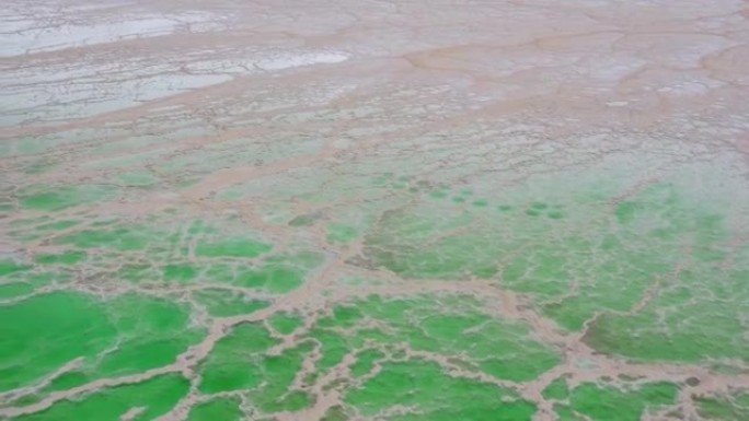 盐湖中的绿色就像碧玉