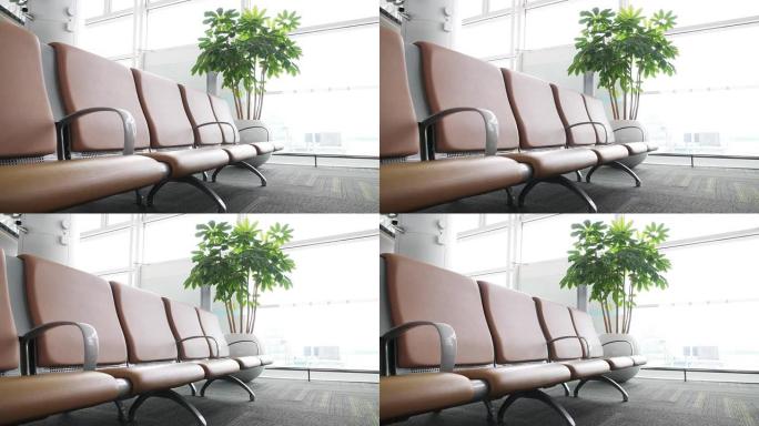 机场椅子出发延误视频素材旅客行李
