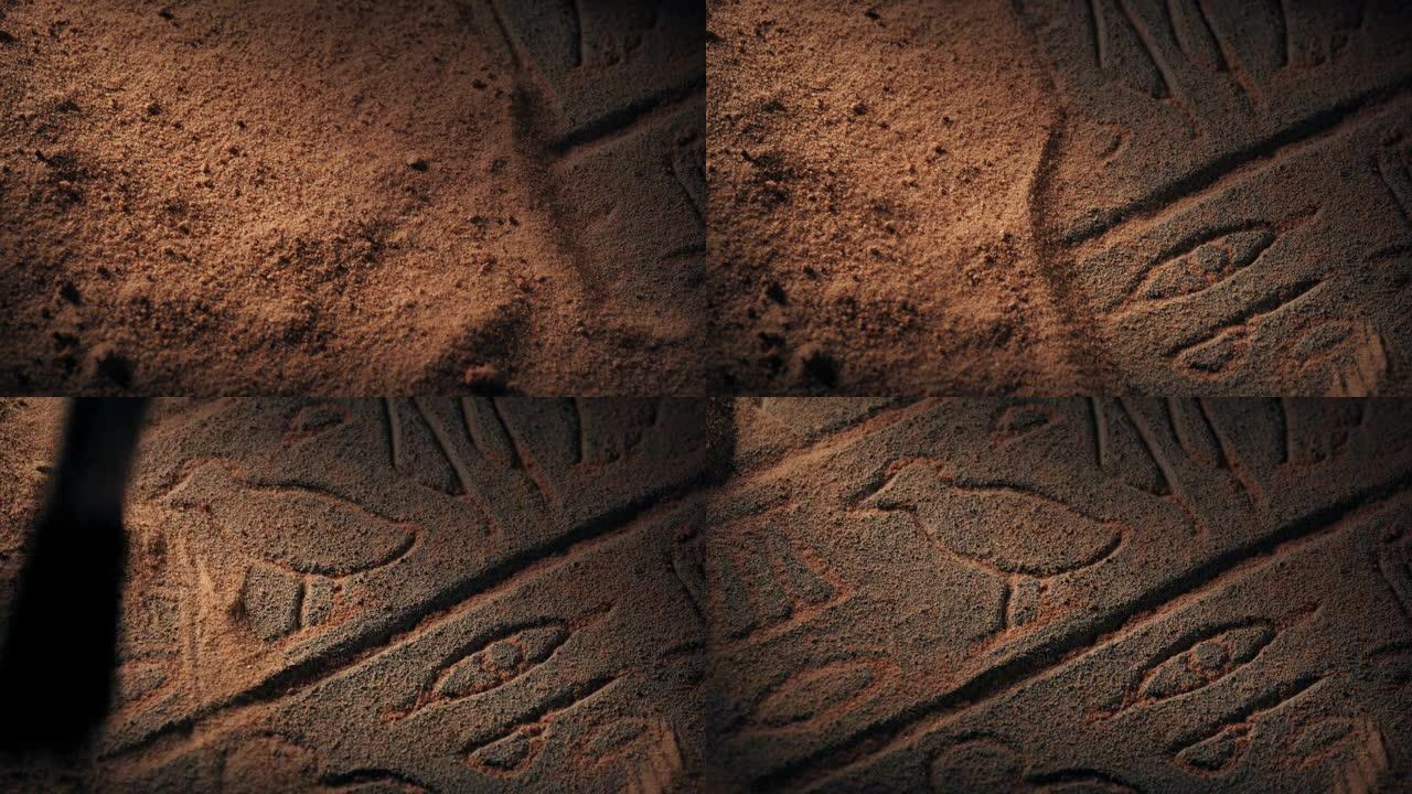 挖掘埃及鸟类和眼睛的象征