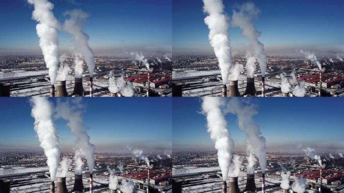 火力发电站火力发电站航拍大气污染二氧化碳