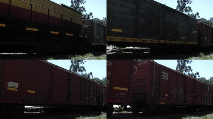 阿根廷圣达菲省贝尔格拉诺将军铁路上的旧货运列车。