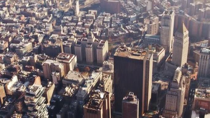 曼哈顿下城。鸟瞰图。纽约