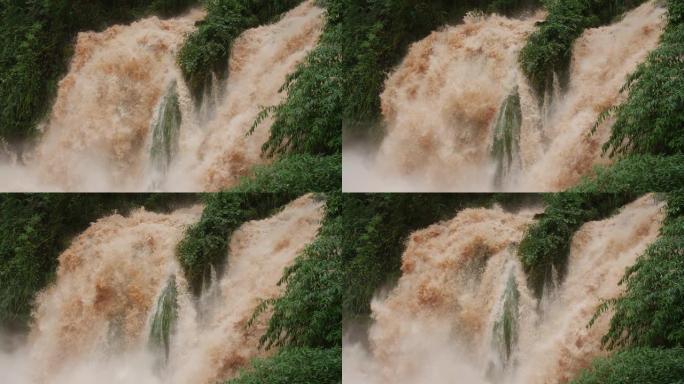 大雨后淹没了浑水