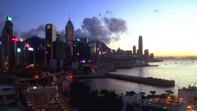 香港的夜景美景宣传素材大都市