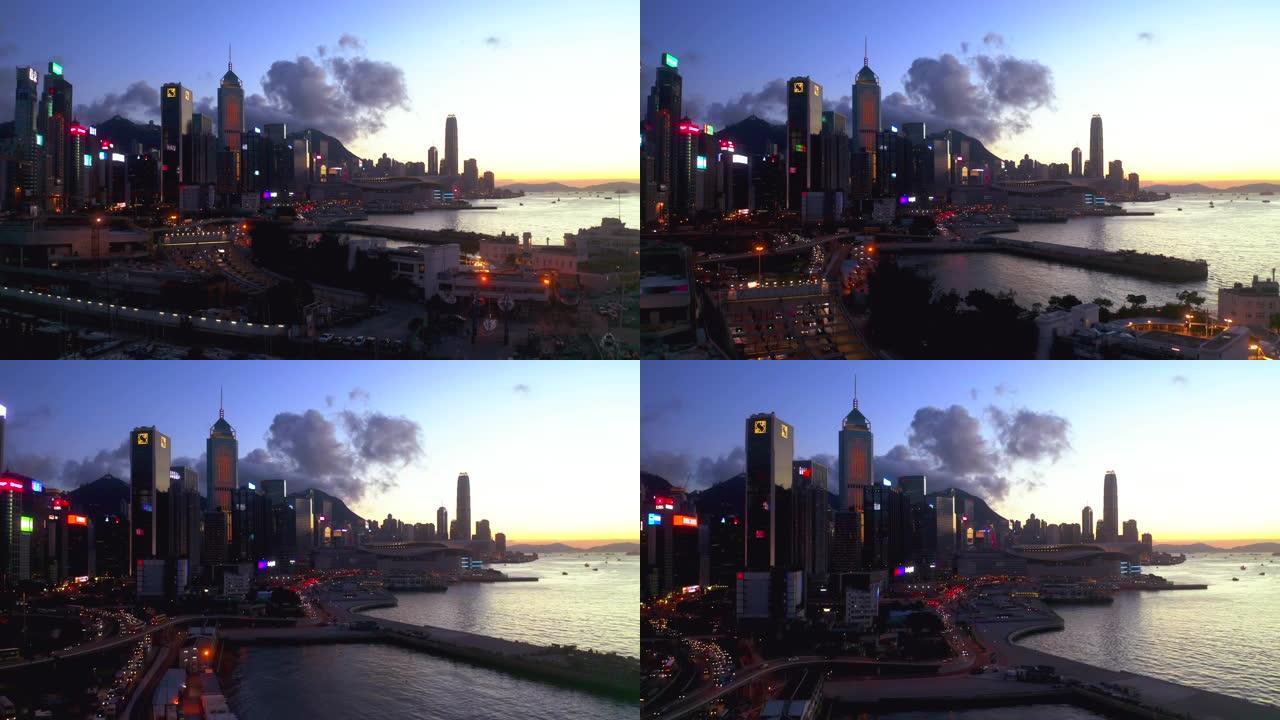香港的夜景美景宣传素材大都市